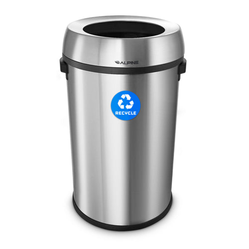 Alpine ALP470-65L-R Recycling Receptacle / Container, Metal