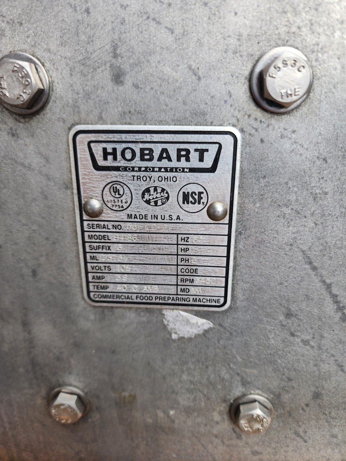 Hobart Buffalo Food Cutter Model 84186 Great condition