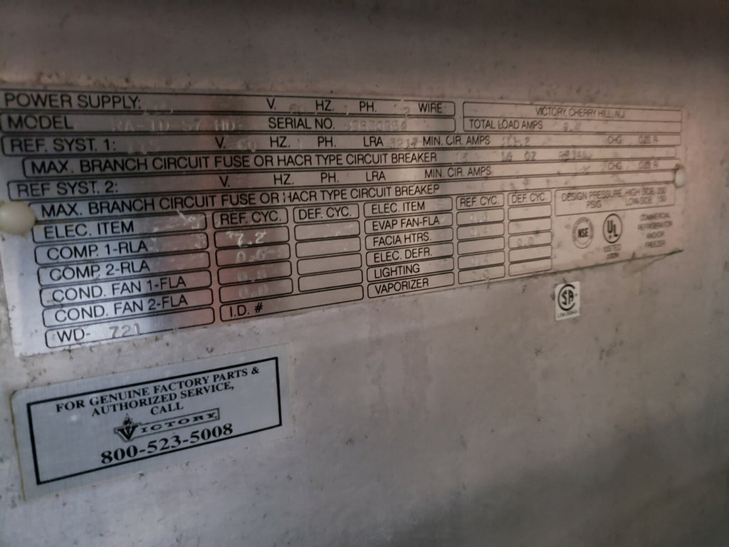 Victory RA-1D-S7 Self Contained Refrigeration