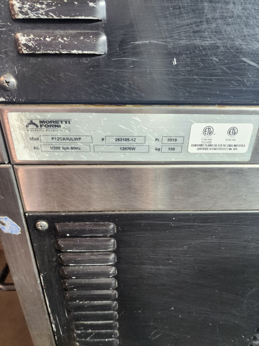 Moretti Forni pizza oven P120E B Electric Double Deck Oven with Stand - 208V,
