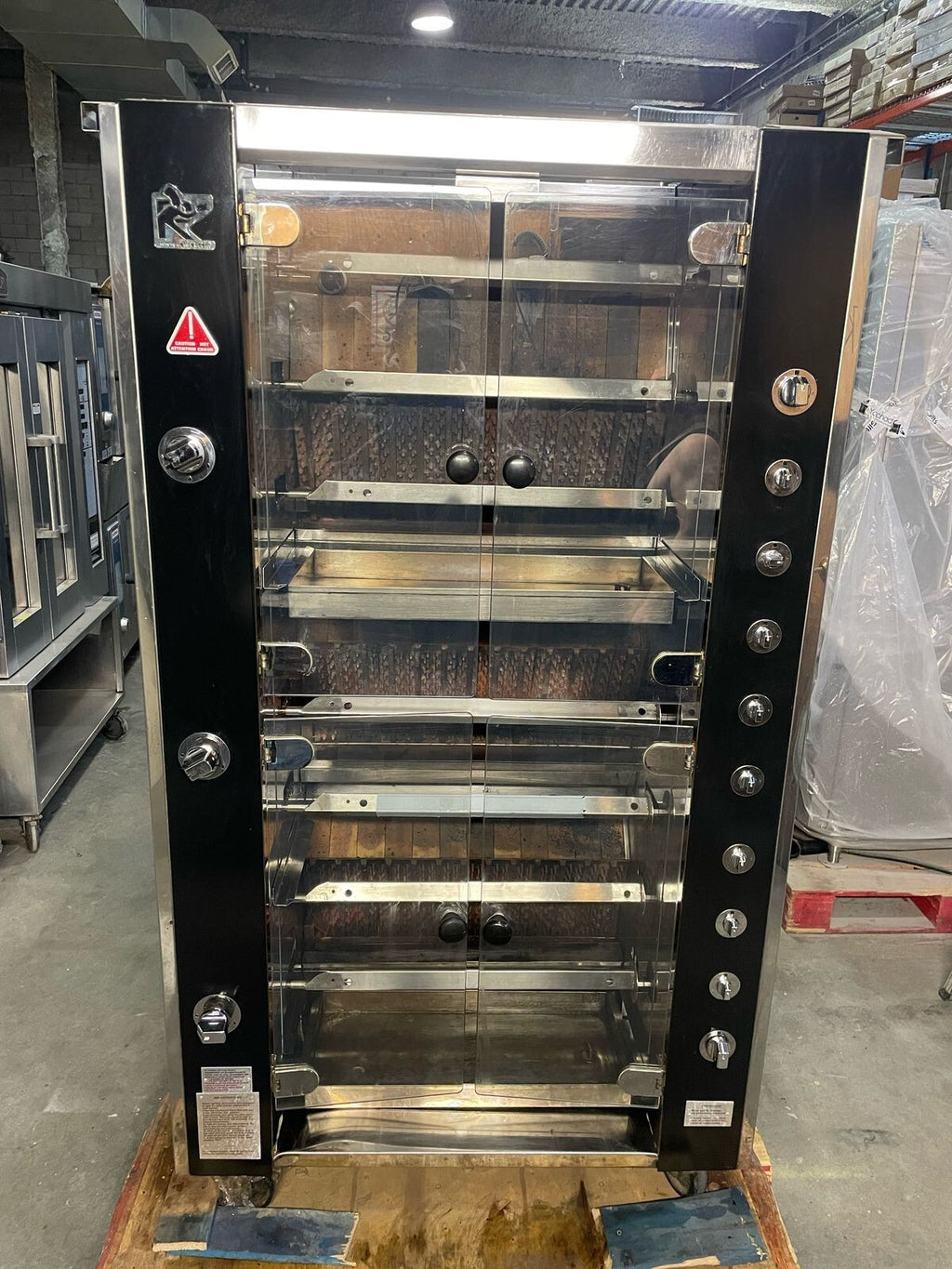 Rotisol USA GF975-8G-LUX Gas 8 Spit Commercial Rotisserie w/24 Bird Capacity, NG
