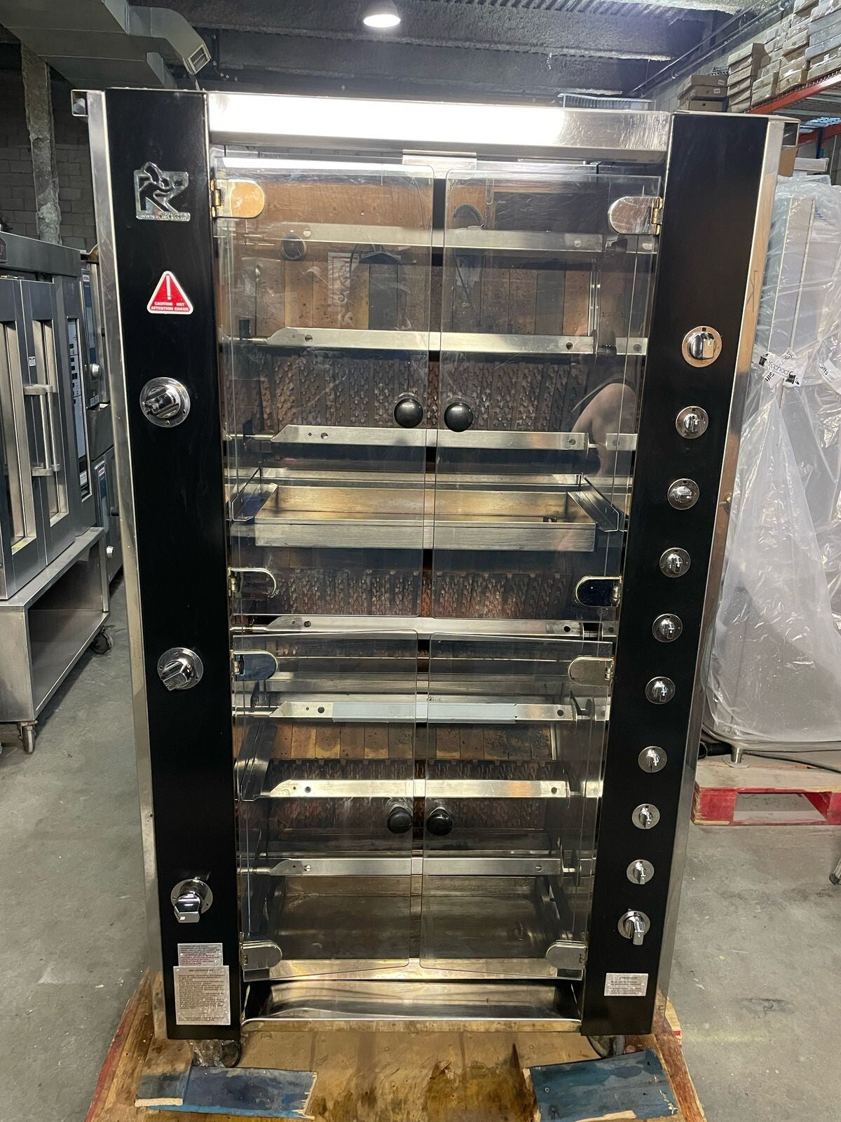 Rotisol USA GF975-8G-LUX Gas 8 Spit Commercial Rotisserie w/24 Bird Capacity, NG
