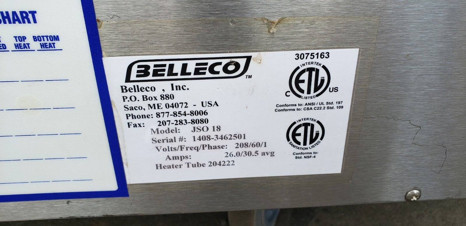 BELLECO JPO-18 MAESTRO ELECTRIC COUNTERTOP CONVEYOR PIZZA SANDWICH OVEN,  1833