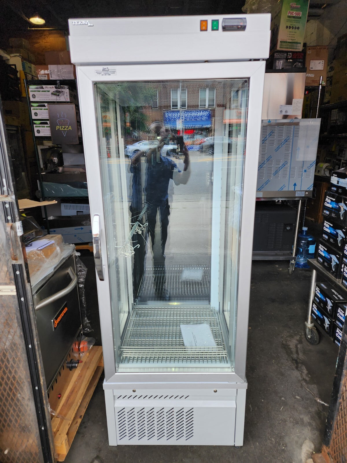 TEKNA 4400 NFN 4 Sided Glass Freezer Merchandiser - ETL/ETL Sanitation.