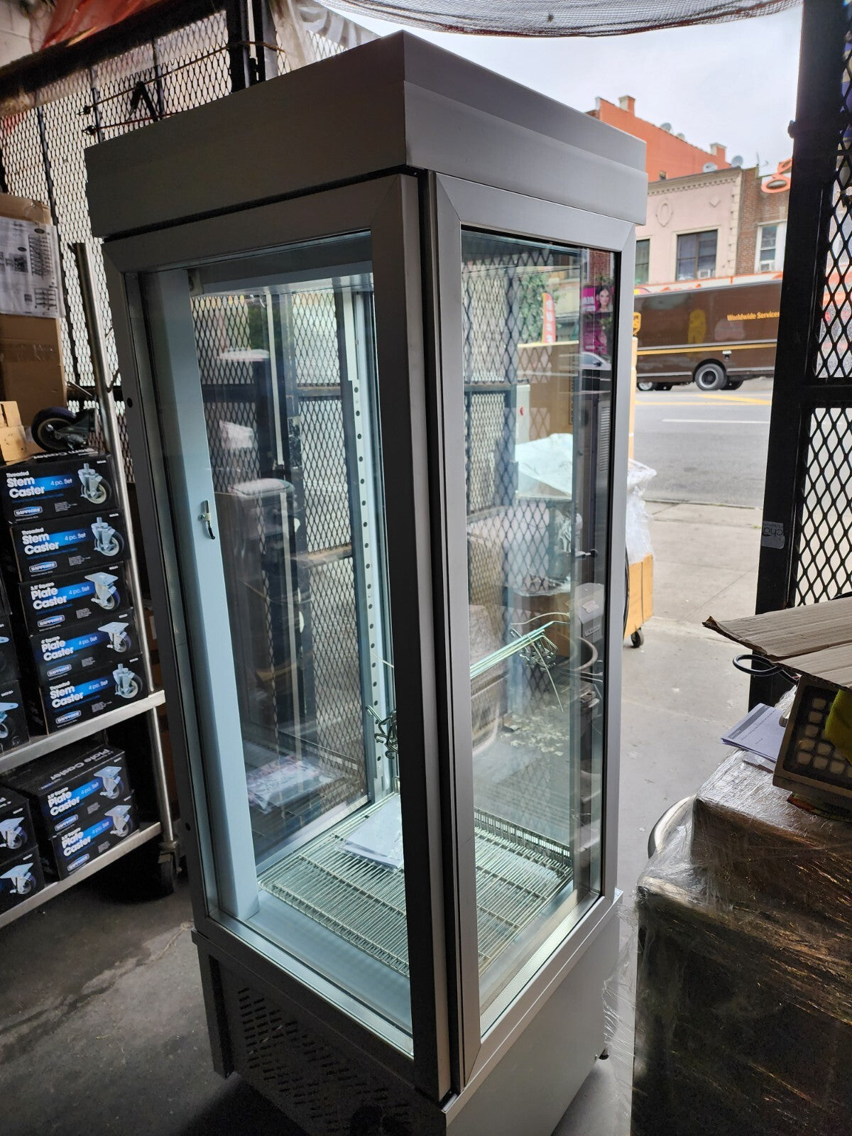 TEKNA 4400 NFN 4 Sided Glass Freezer Merchandiser - ETL/ETL Sanitation.