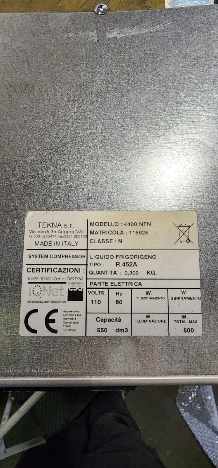 TEKNA 4400 NFN 4 Sided Glass Freezer Merchandiser - ETL/ETL Sanitation.