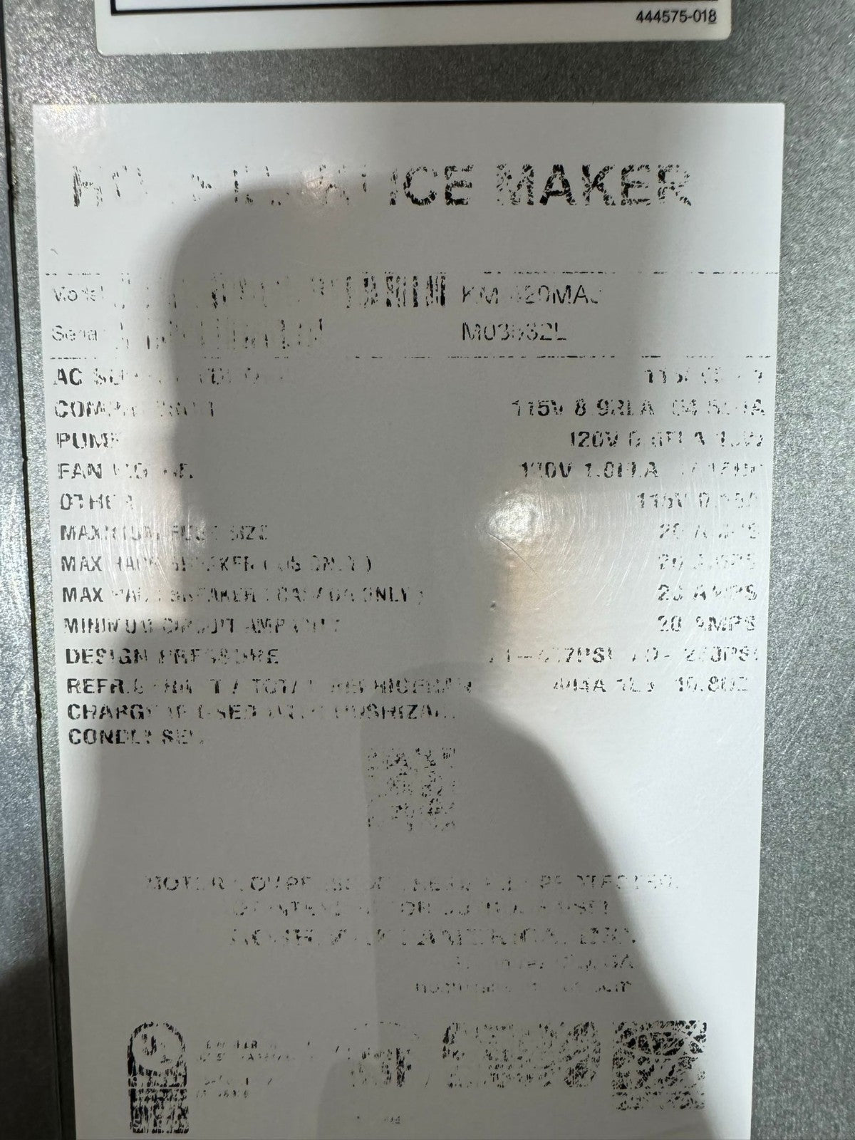 Hoshizaki KM-420MAJ Slim Line Series 22" Air Cooled Modular Crescent Ice Machine