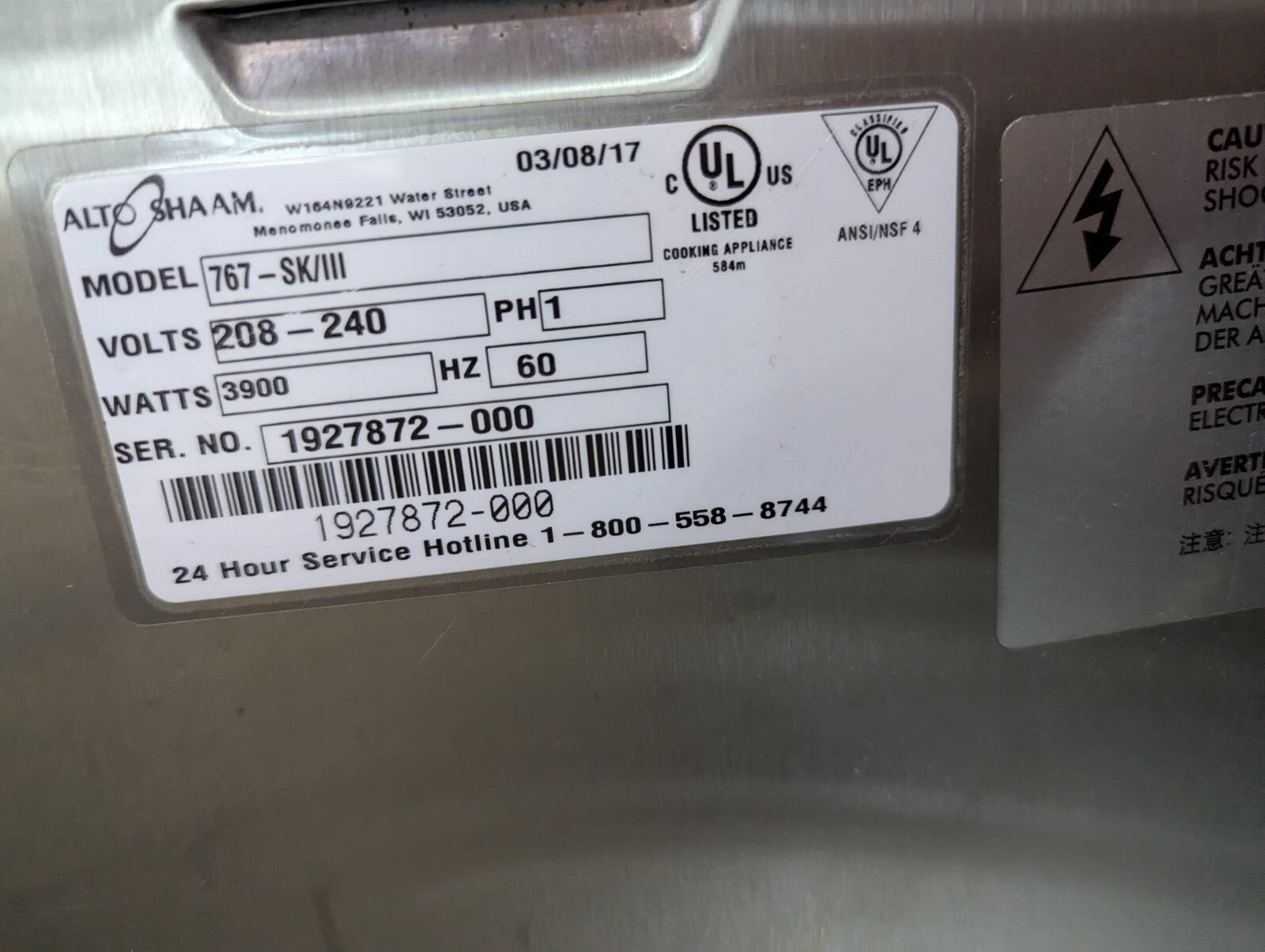 Alto-Shaam 767-SK/III