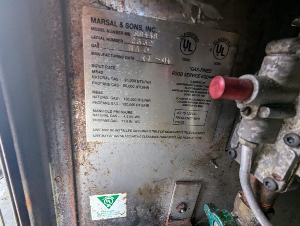 Marsal SD-448STACKED Double Pizza Deck Oven, Natural Gas