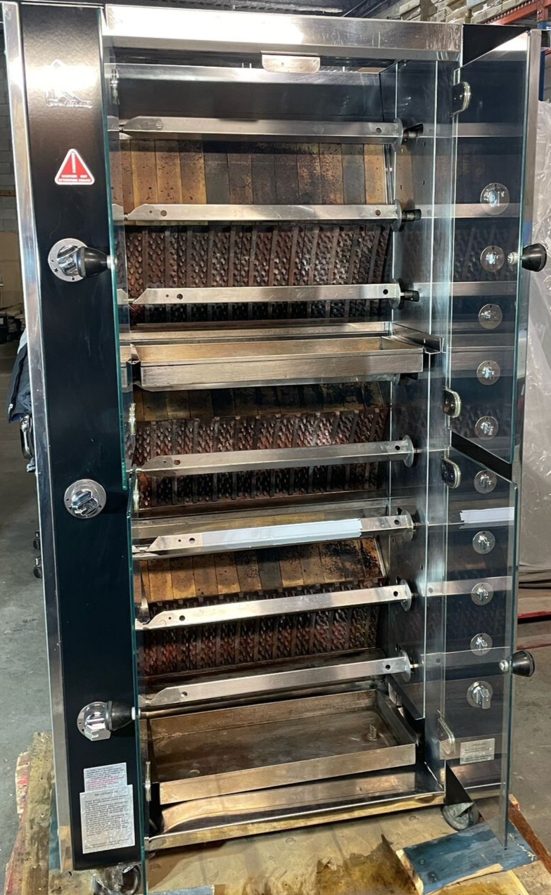 Rotisol USA GF975-8G-LUX Gas 8 Spit Commercial Rotisserie w/24 Bird Capacity, NG