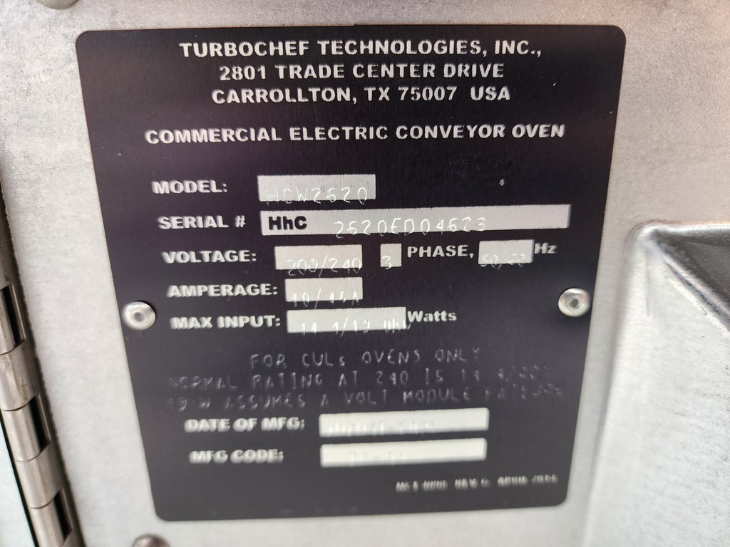 NEW TurboChef HCW-9500 Series HHC 2620 Conveyor Oven