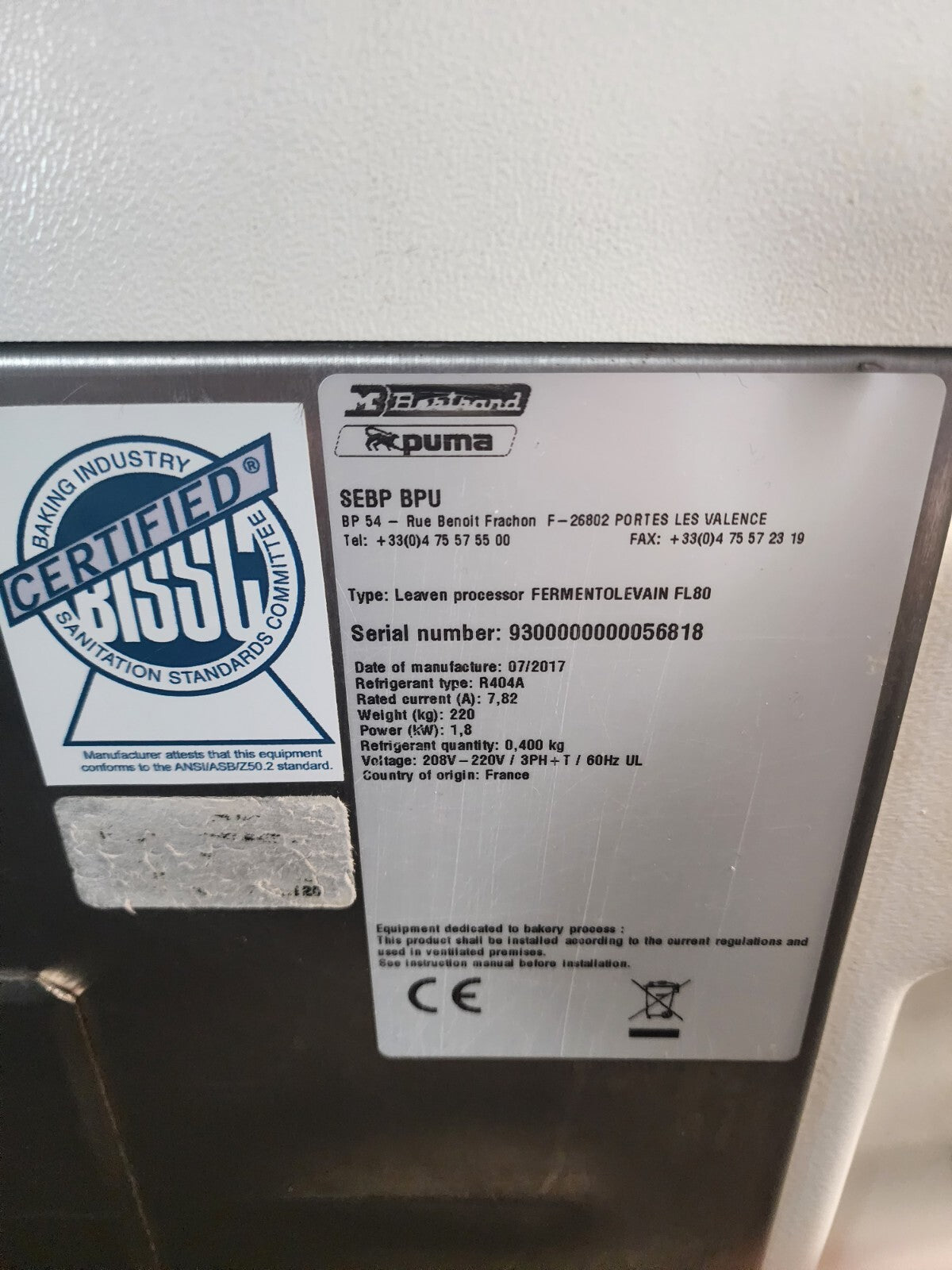 Bertrand-Puma Bertrand-Puma FL 80 Levain Sour System Fermentolevain