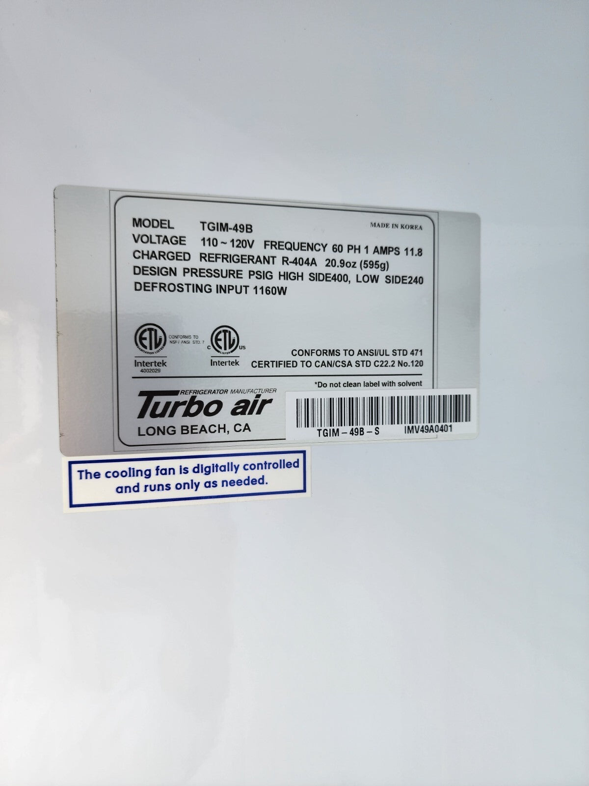 Turbo Air TGIM-49-N 54" Indoor Ice Merchandiser w/ Bottom Mount Compressor