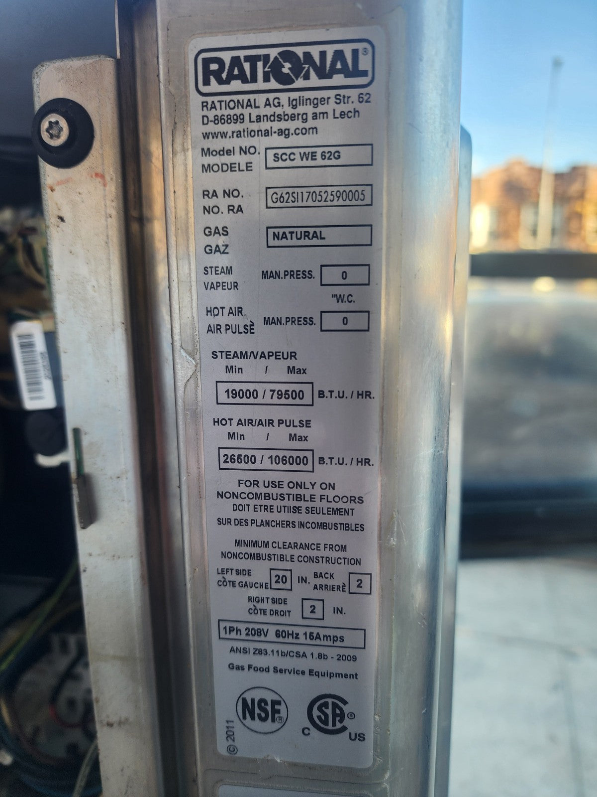 REFURBISHED Rational Gas Combi Oven MODEL SCC WE 62G Gas Combi Oven double6