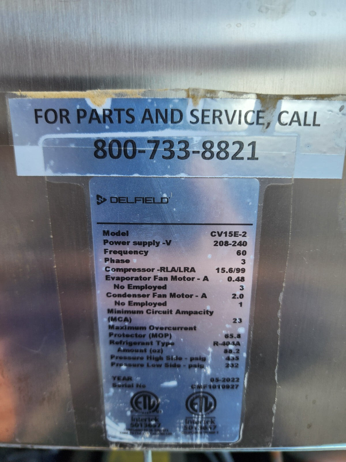 NEW Delfield CV15E2 32"Self-Contained Blast Chiller / Shock Freezer-154 lb.120lb4