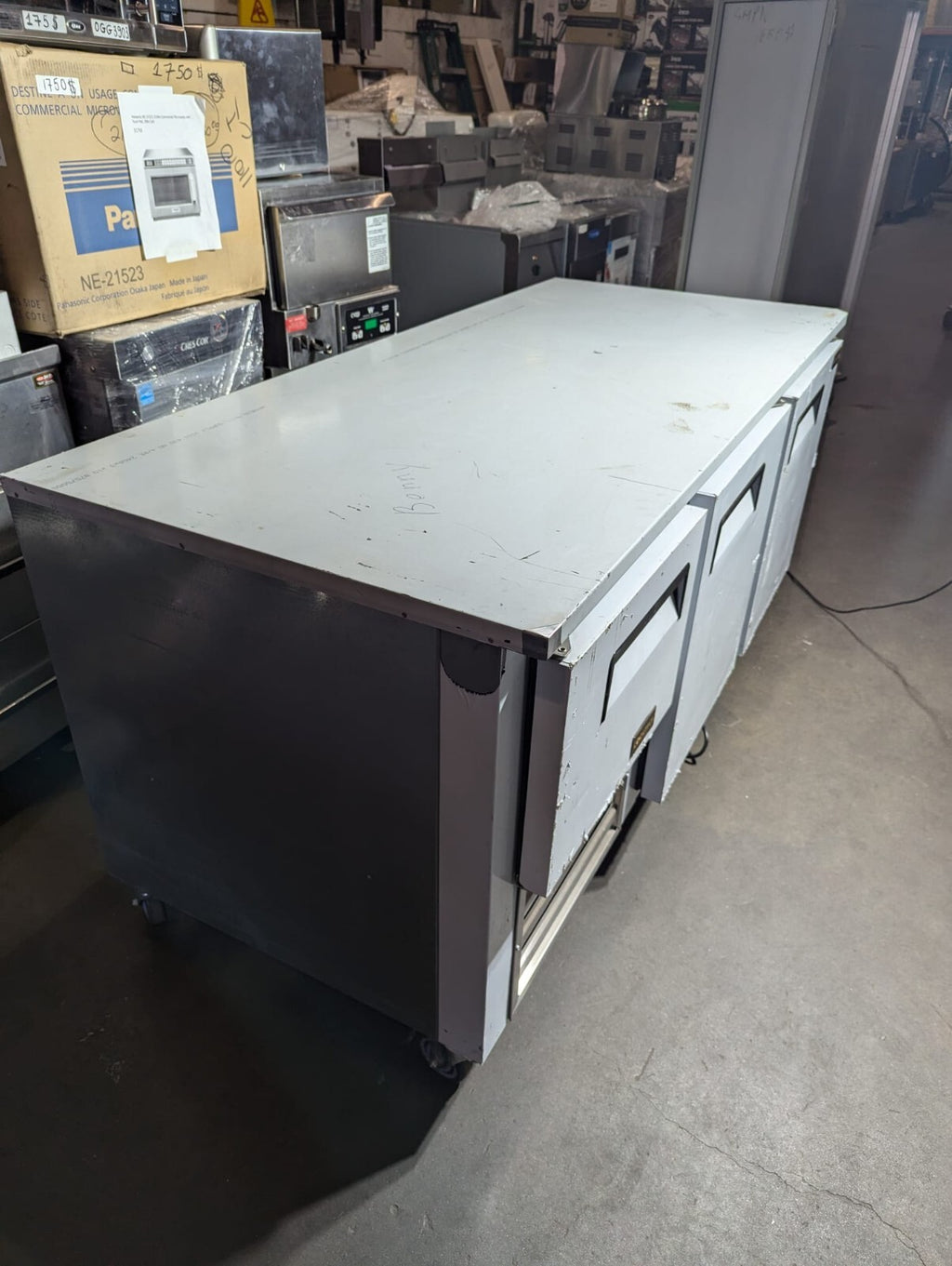 Cooltech 2-1/2 Door Low Boy Worktop Refrigerator 72" ctr-72lb2