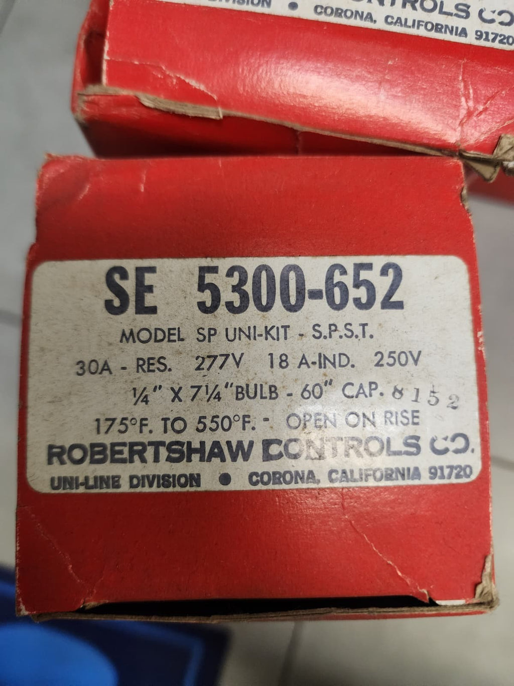 Robertshaw SE5300-652 Commercial Oven Thermostat SE 5300-6521