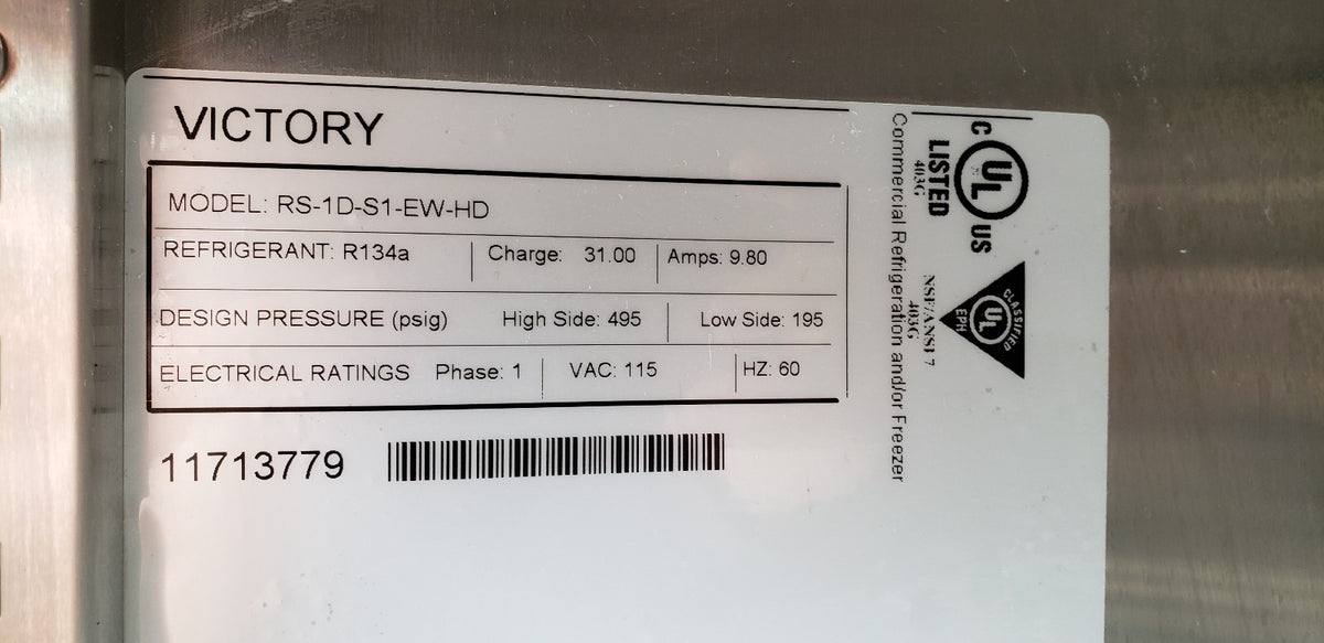 Victory RS-1D-S1-EW-HD-18 UltraSpec Series Refrigerator Cooler #13905