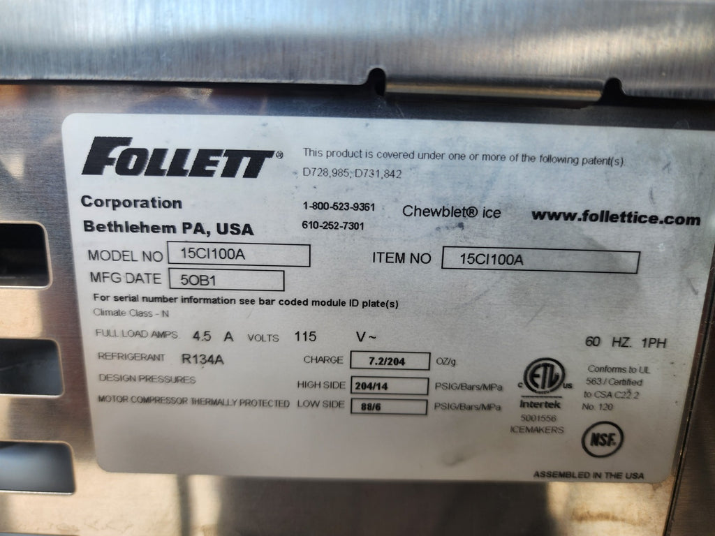 Follett 15CI100A-NW-CF-ST-00 125 lb Countertop Nugget Ice Dispenser-15 lb Storag5