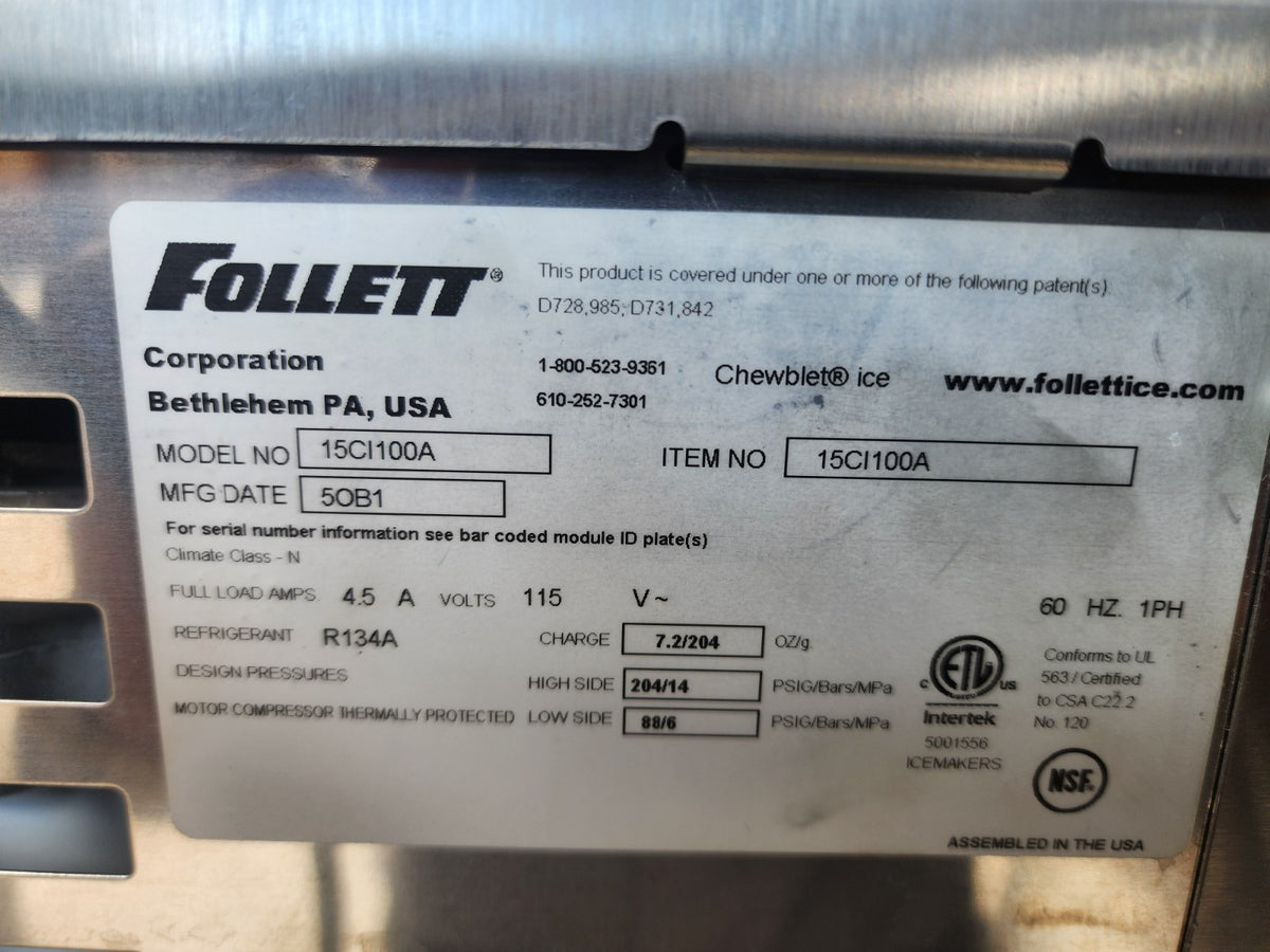 Follett 15CI100A-NW-CF-ST-00 125 lb Countertop Nugget Ice Dispenser-15 lb Storag5
