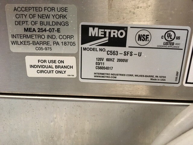 Metro C565-SFC-U C5 6 Series Half-Height Reach-In Heated Holding Cabinet #15406