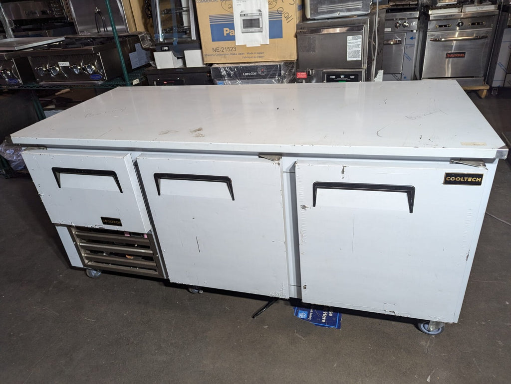 Cooltech 2-1/2 Door Low Boy Worktop Refrigerator 72" ctr-72lb0