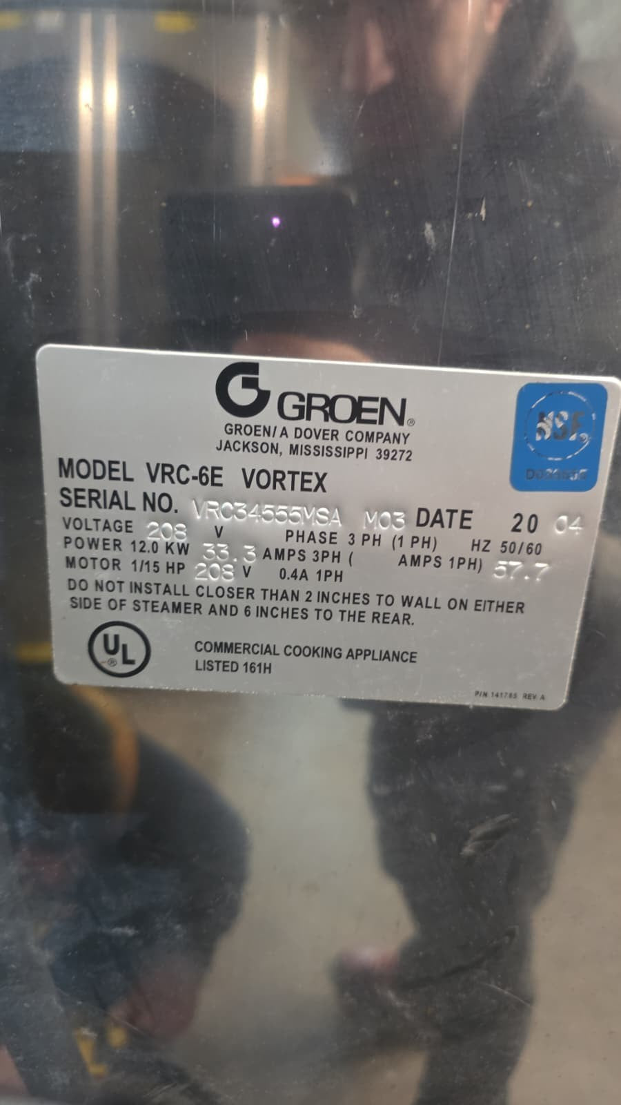 Groen VRC-6E 22 Inch Electric Convection Steamer with 6 Pan Capacity CHECK VIDEO7