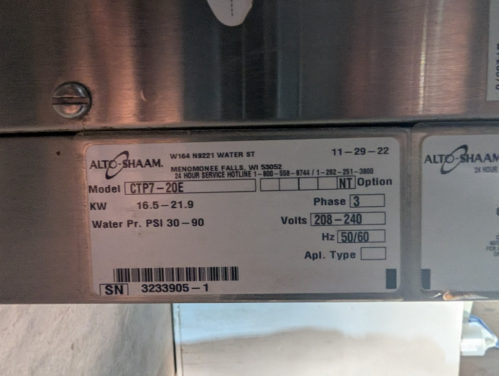 Year 11-22 Alto Shaam CTP7-20E Electric Combi Oven, Used Excellent Condition4