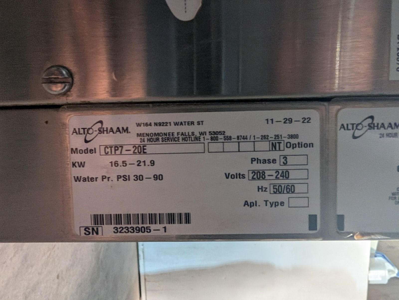 Year 11-22 Alto Shaam CTP7-20E Electric Combi Oven, Used Excellent Condition4