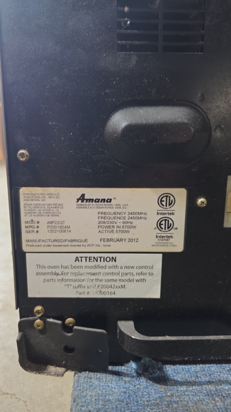 Amana Menumaster High Speed Convection Commercial Oven AXP22QT4