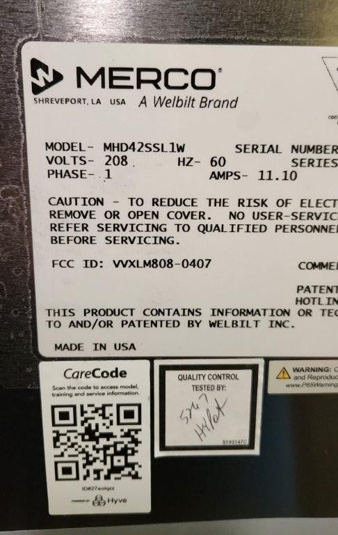 Merco MHD42SSL1W 16 Inch Electric Heated Holding Cabinet Countertop Stainless St4