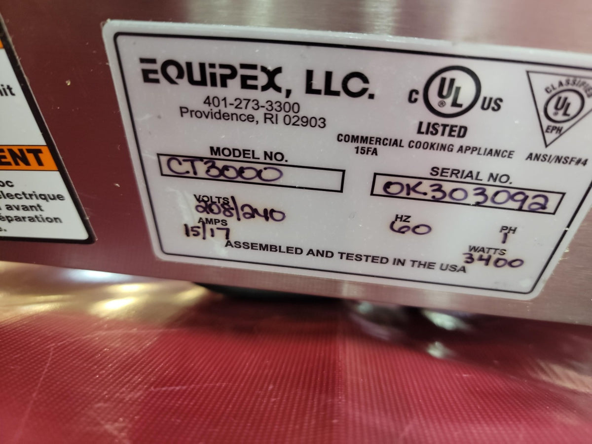 Equipex CT-3000 Conveyor Toaster - 540 Slices/hr w/ 2 3/8" Product Opening, 240v6