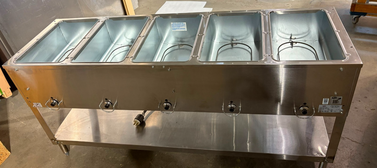 Duke E305 72 3/8" Hot Food Table w/ (5) Wells & Cutting Board, 208v/3ph0