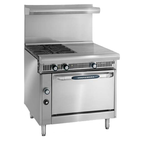 Imperial IHR-4-1HT-C Range, 36" Heavy Duty, Gas