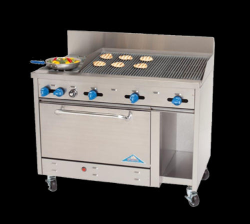 Comstock-Castle F3430-4RB Range, 48" Restaurant, Gas