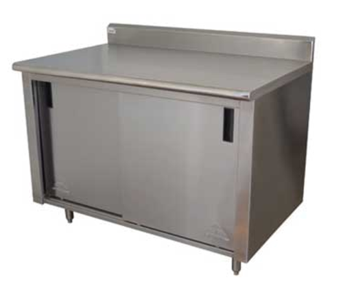Advance Tabco CK-SS-3010M Work Table, Cabinet Base Sliding Doors