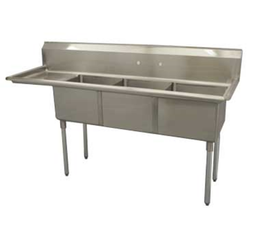 Serv-Ware D3CWP1620L-18 Sink, (3) Three Compartment