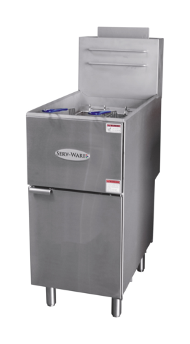 Serv-Ware SGF-40L Fryer, Gas, Floor Model, Full Pot
