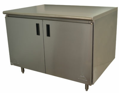 Advance Tabco EHB-SS-243M-X Work Table, Cabinet Base Hinged Doors