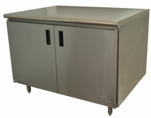 Advance Tabco EHB-SS-245M Work Table, Cabinet Base Hinged Doors