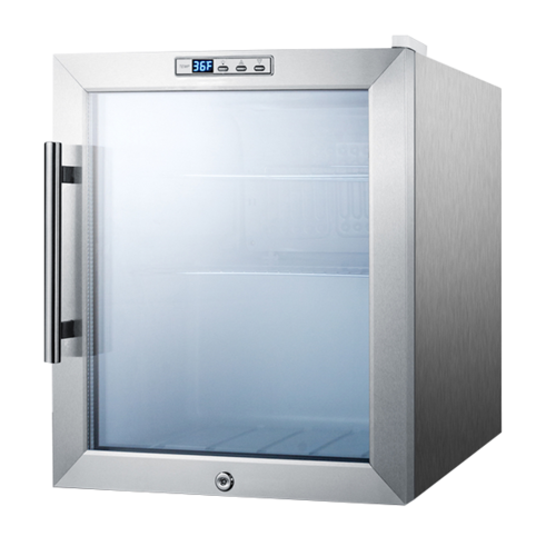 Summit Commercial SCR215LCSS Refrigerator, Merchandiser, Countertop