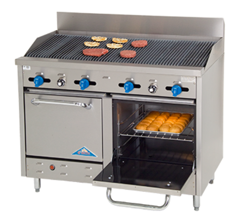 Comstock-Castle F3218-4RB Range, 48" Restaurant, Gas