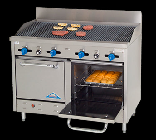 Comstock-Castle F3218-4RB Range, 48" Restaurant, Gas