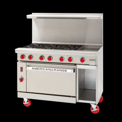 American Range ARGF-12G-6B-CL-SBR Range, 48" Restaurant, Gas