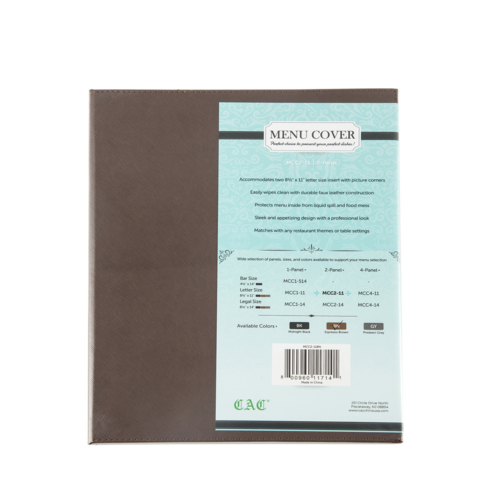CAC MCC2-11BN Menu Cover
