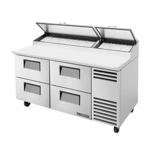 True Mfg. - General Foodservice TPP-AT-67D-4-HC Refrigerated Counter, Pizza Prep Table