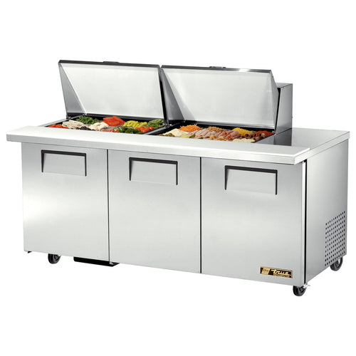 True Mfg. - General Foodservice TSSU-72-24M-B-ST-HC Refrigerated Counter, Mega Top Sandwich / Salad Unit