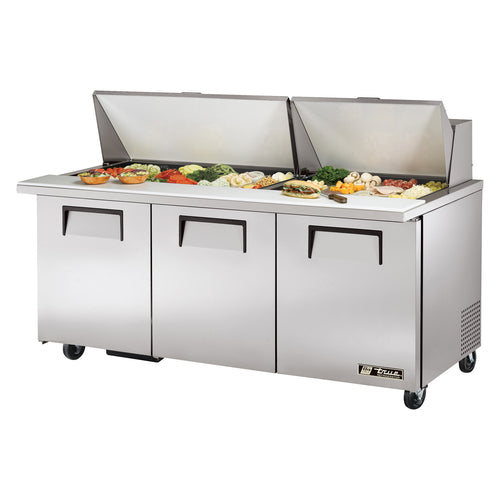 True Mfg. - General Foodservice TSSU-72-30M-B-ST-HC Refrigerated Counter, Mega Top Sandwich / Salad Unit