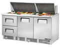 True Mfg. - General Foodservice TFP-72-30M-D-2-HC Refrigerated Counter, Mega Top Sandwich / Salad Unit