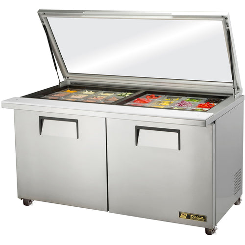 True Mfg. - General Foodservice TSSU-60-24M-B-ST-FGLID-HC Refrigerated Counter, Mega Top Sandwich / Salad Unit